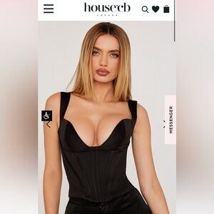 House of Cb LIBERTY
BLACK SATIN CORSET